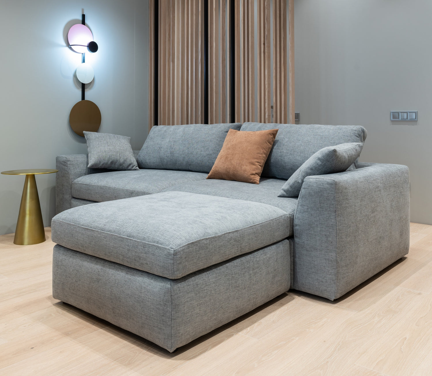 Grey Sofa in a Room