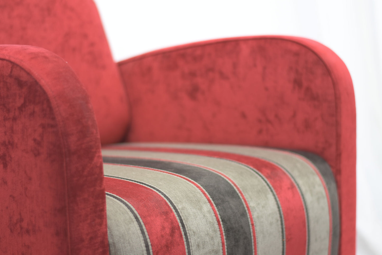 Accent Chair (Red with Stripes)