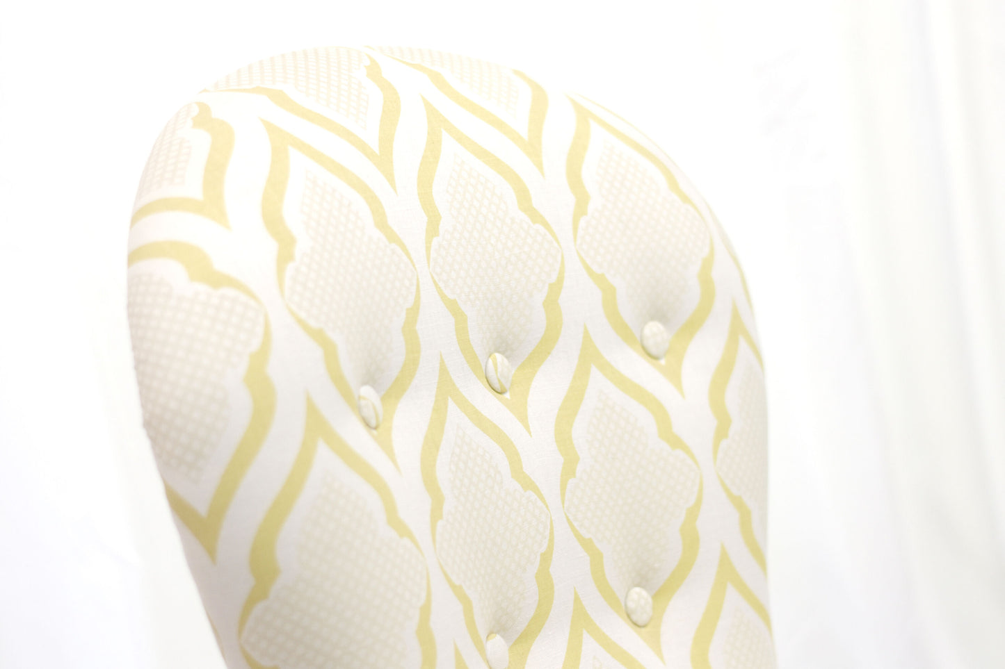 Slipper Chair (White with Yellow Pattern)