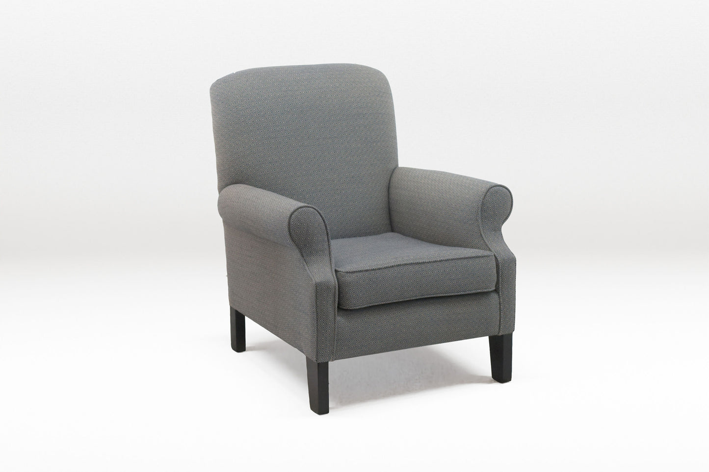 Grey Rolled-Arm Chair