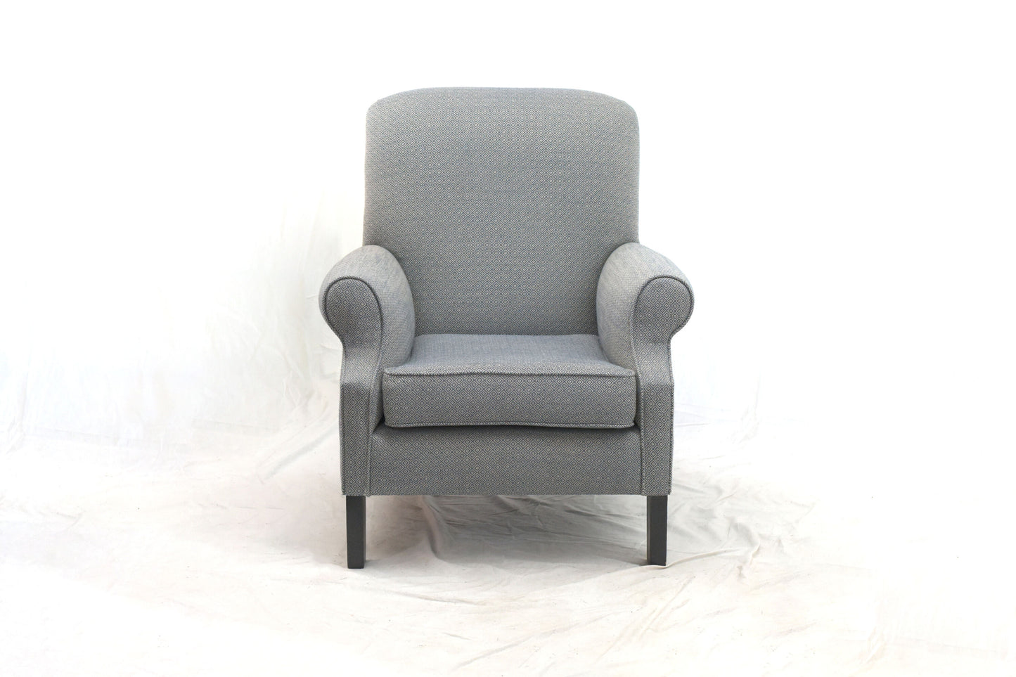 Grey Rolled-Arm Chair