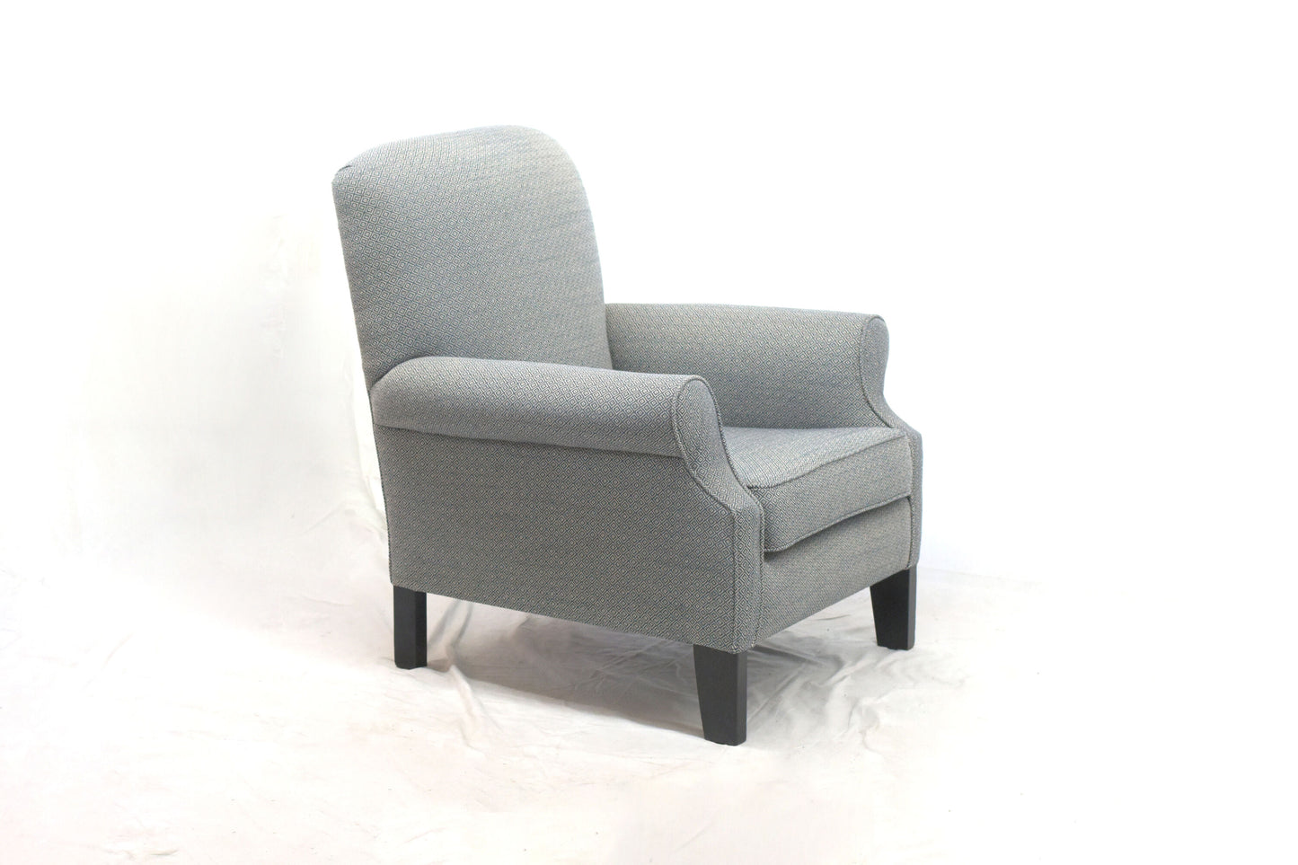 Grey Rolled-Arm Chair