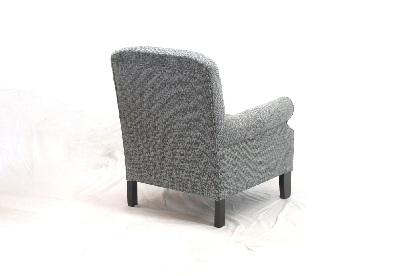 Grey Rolled-Arm Chair