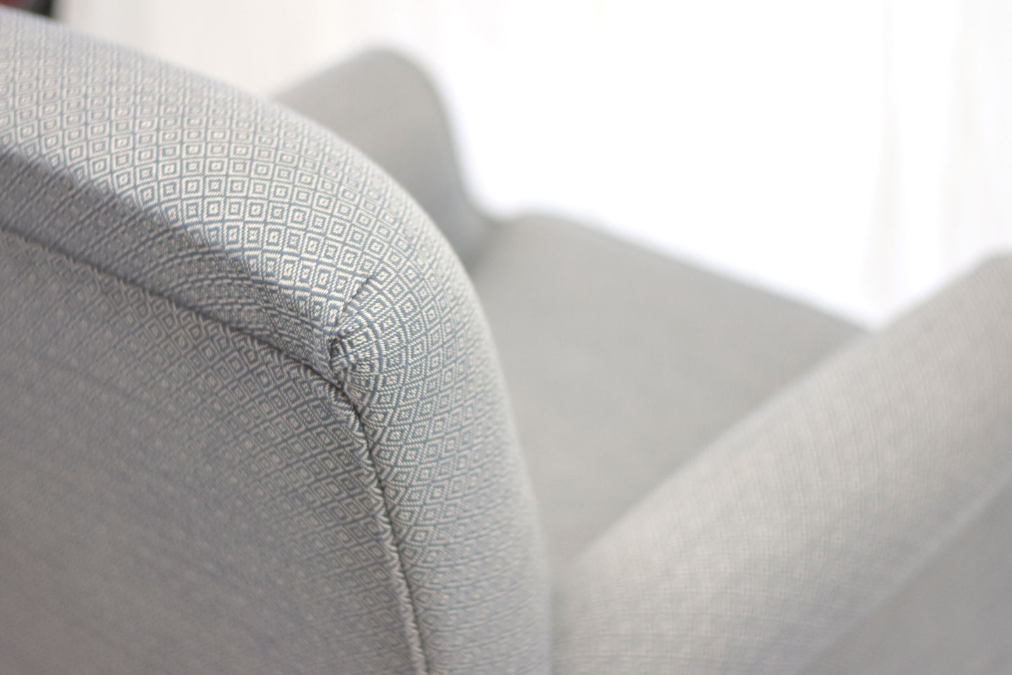 Grey Rolled-Arm Chair