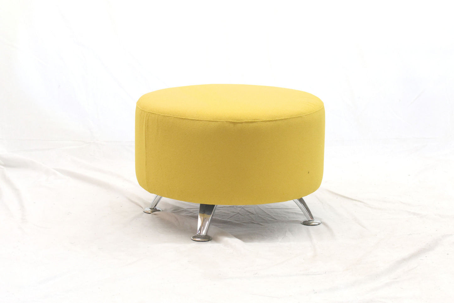 Ottoman with Legs (Yellow Fabric)