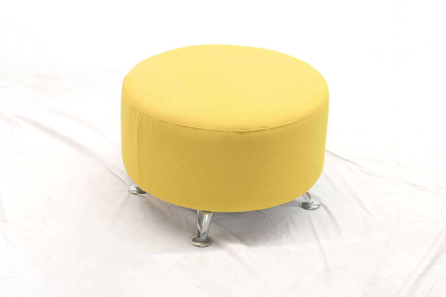 Ottoman with Legs (Yellow Fabric)