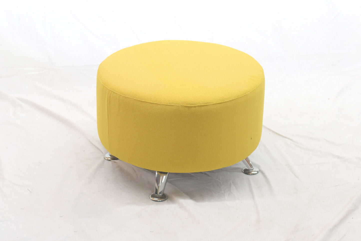 Ottoman with Legs (Yellow Fabric)